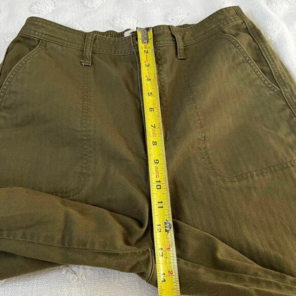 Madewell Army Green High Rise Pants Chino Straight Crop Size M Utility - Picture 8 of 9
